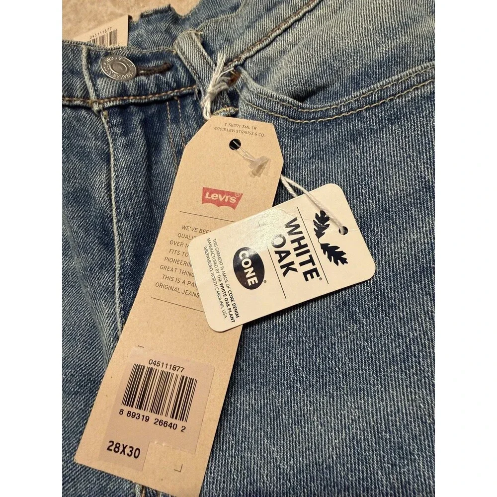 Levis Jeans Mens 28x30 511 White Oak Cone Denim Blue Slim Straight Fit NEW